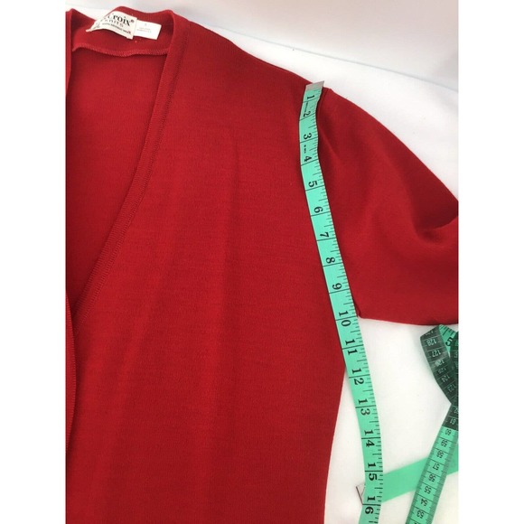 St. Croix Wool Cardigan Jacket Red Gold Buttons - Picture 10 of 12